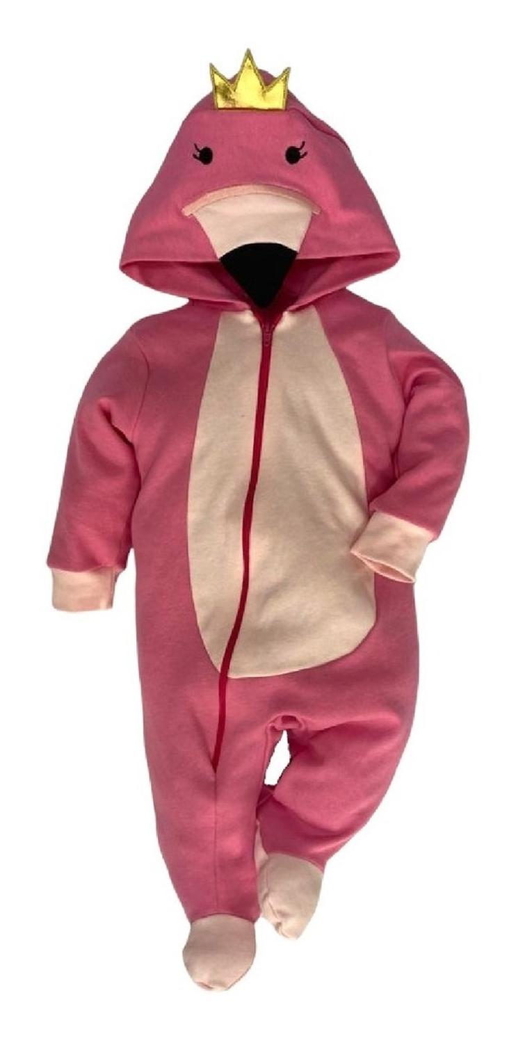 Kit 3 Mamelucos Algodón Kiss para Bebé con Gorro Bordado Flamingo, Osita, Cerdita