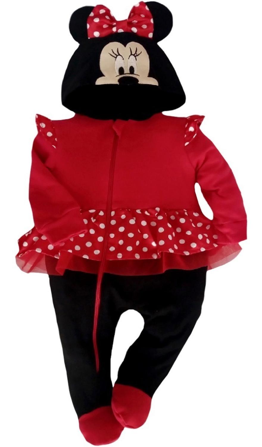 Kit 3 Mamelucos Algodon Disney para Bebé con Gorro Bordado Angela, Minnie, Marie