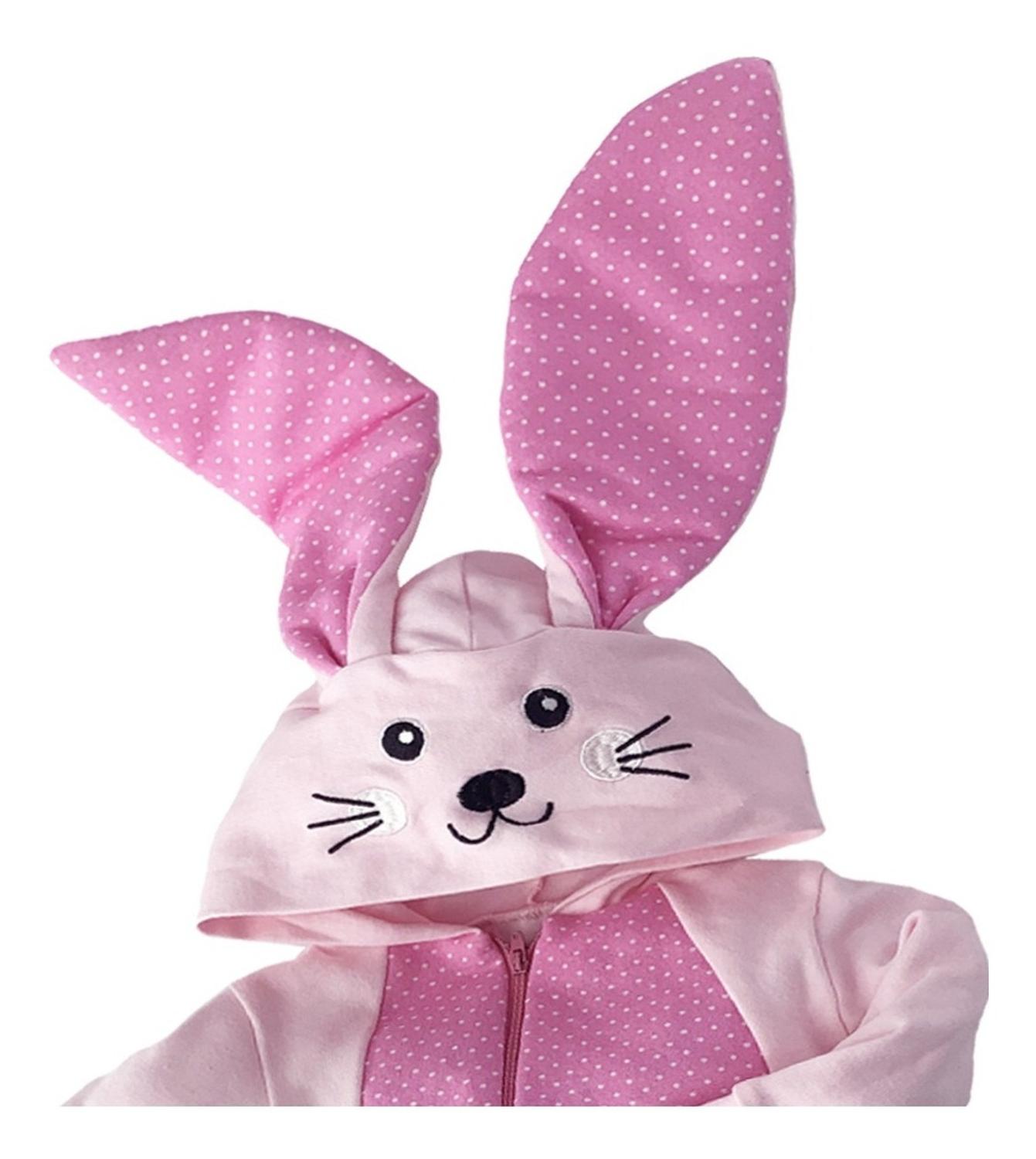 Mameluco Algodón Kiss para Bebé con Gorro Bordado Coneja