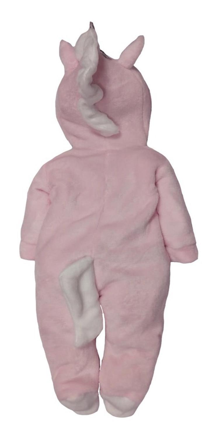 Mameluco Con Gorro Bordado Unicornio Rosa Con Peluche