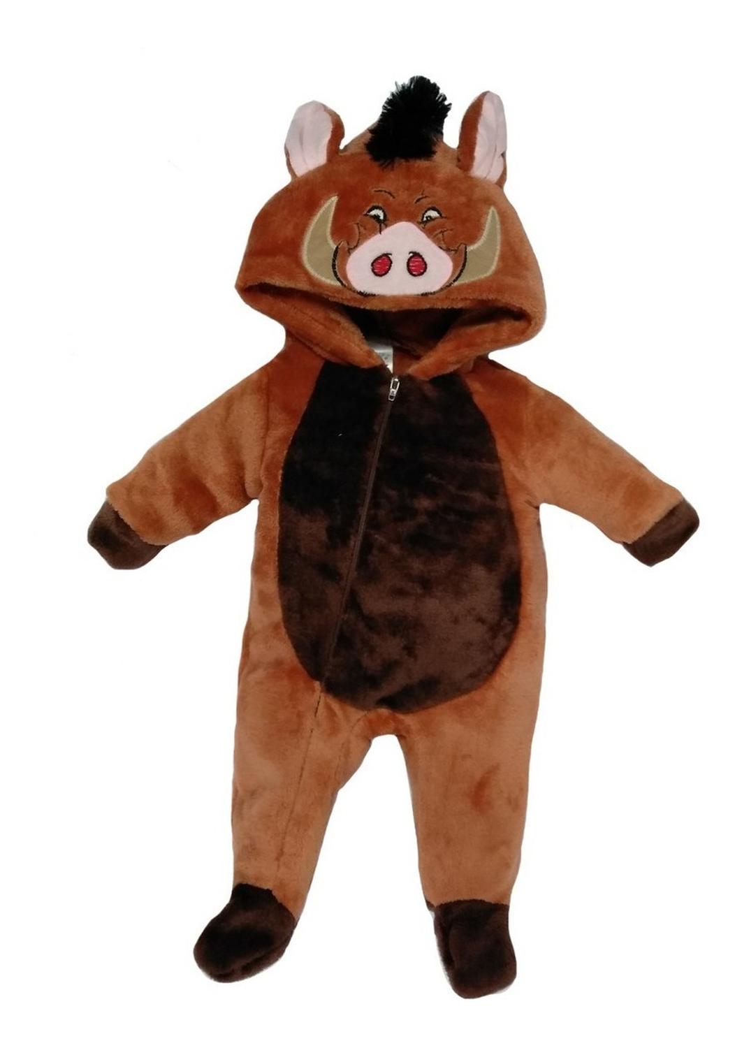 Kit 3 Mamelucos Disney para Bebé con Gorro Bordado Pumba, Eeyore Carita, Mickey