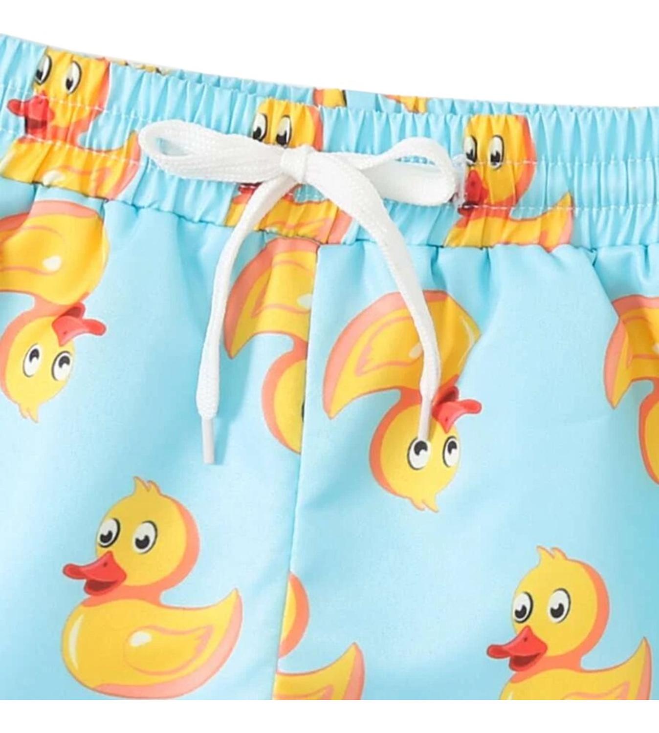 Traje De Baño Para Bebe Niño Estilo Short Boxer Patitos