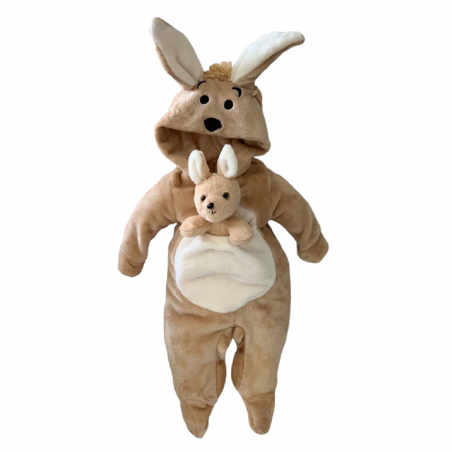 Mameluco Kiss para Bebé con Gorro Bordado Canguro con Peluche