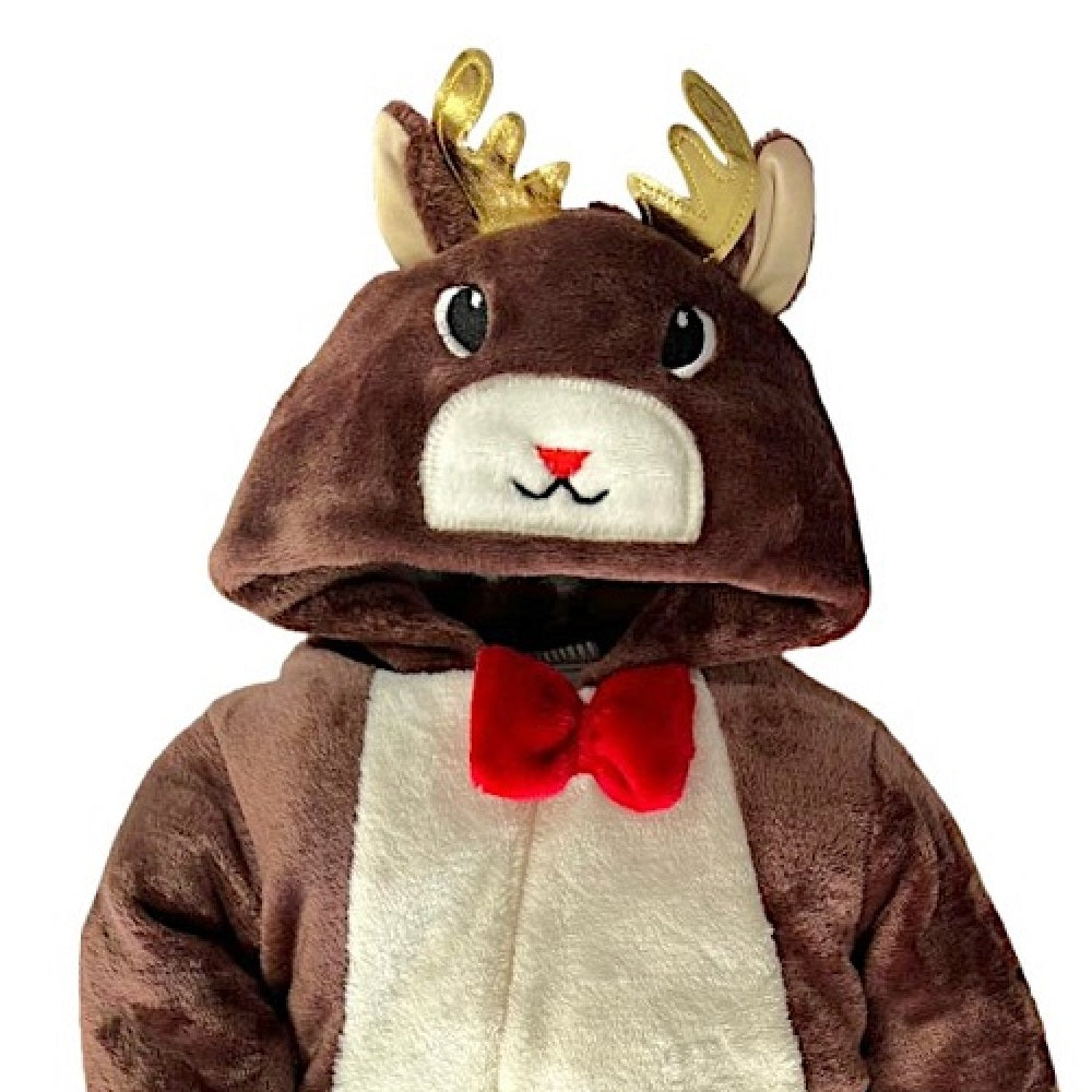 Mameluco Kiss para Bebé con Gorro Bordado Reno Santa