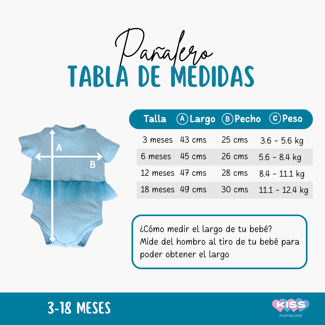 Pañalero Algodon Estampado Con Tutu Kiss Unicornio