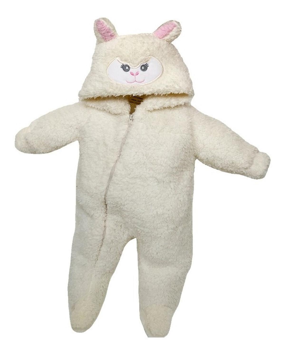 Kit 3 Mamelucos Kiss para Bebé con Gorro Bordado Borrega, Canguro, Coneja