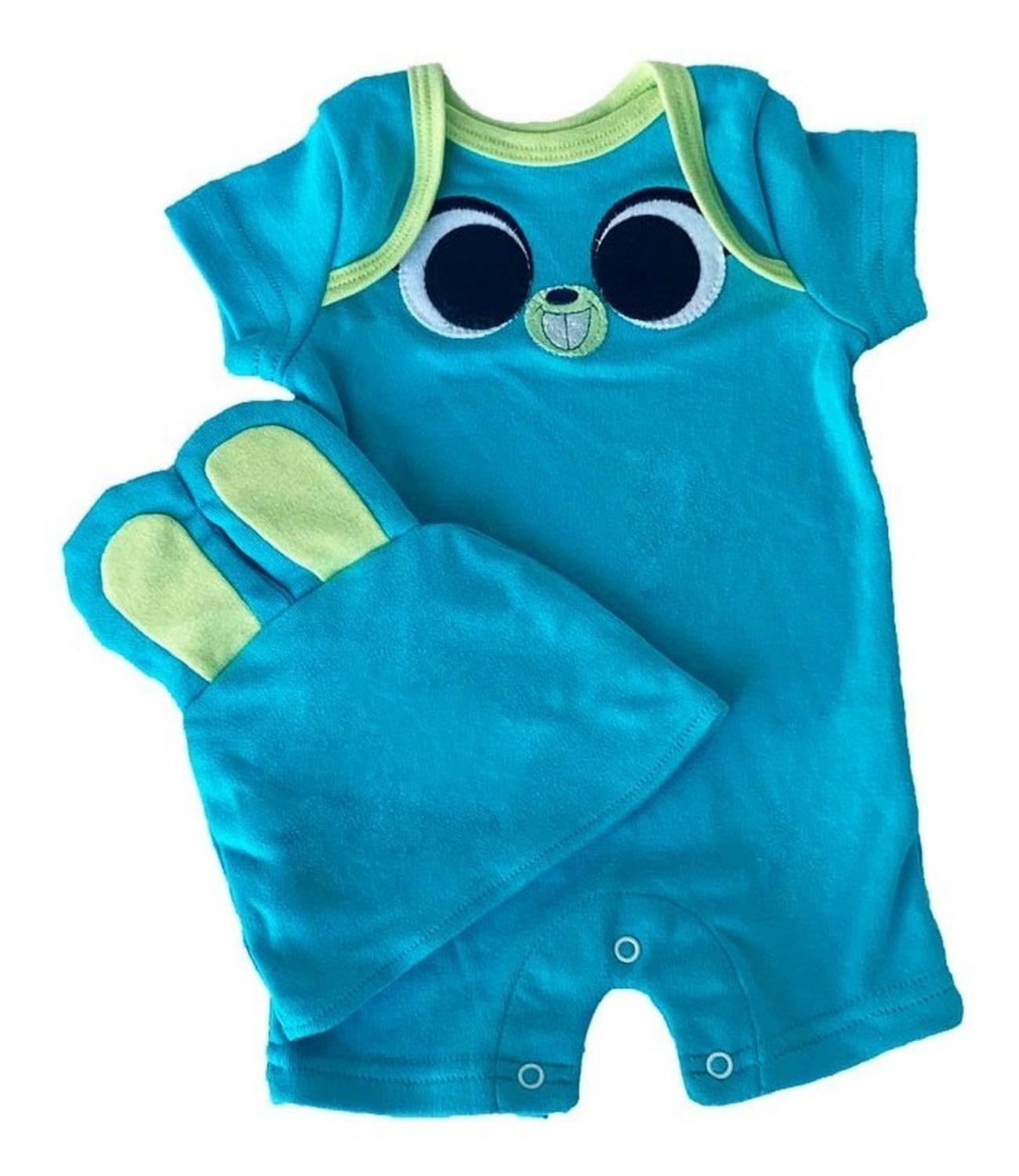 Kit 3 Pañalero Algodón Disney para Bebé con Gorro Bordado Bunny, Buzz. Ducky
