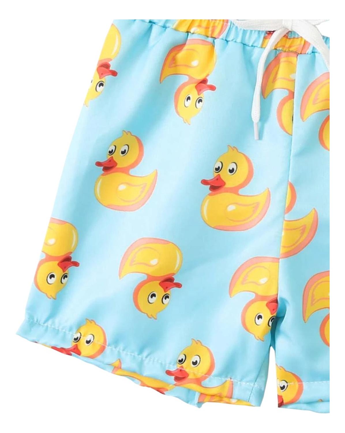 Traje De Baño Para Bebe Niño Estilo Short Boxer Patitos