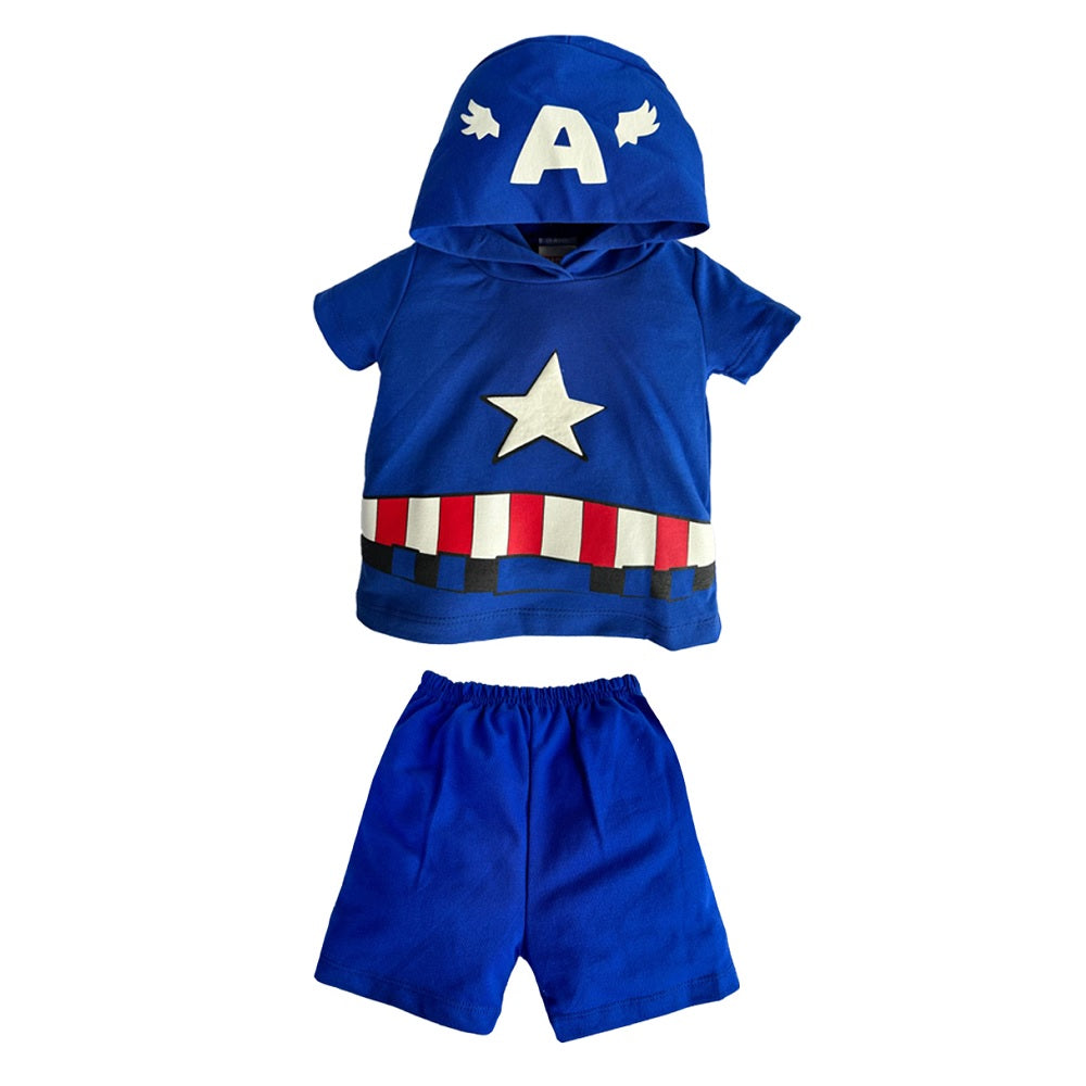 Kit 3 Conjuntos Marvel Capitán América, Iron Man, Spiderman