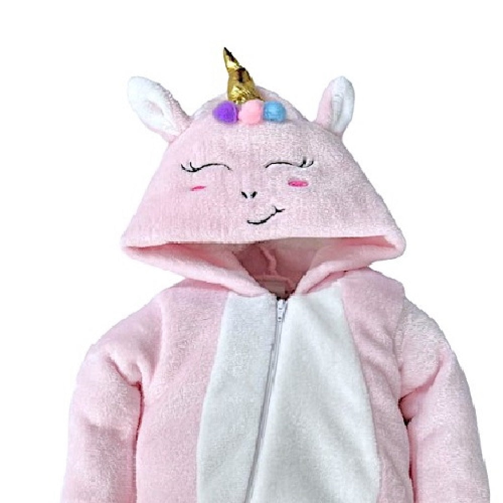 Mameluco Kiss para Bebé con Gorro Bordado Unicornio Rosa