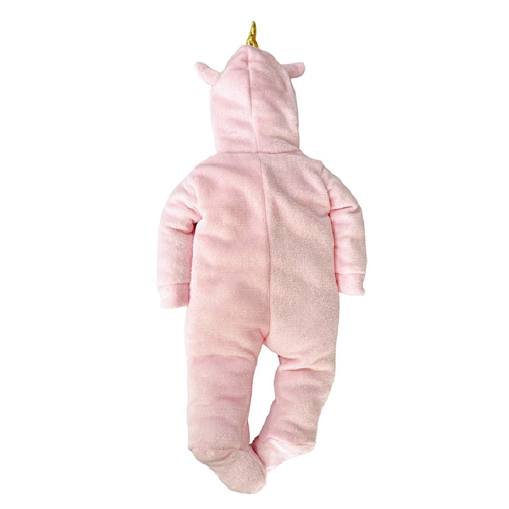 Mameluco Kiss para Bebé con Gorro Bordado Unicornio Rosa