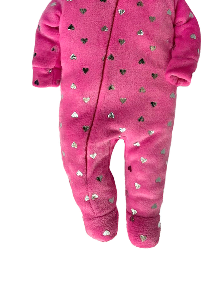 Mameluco Con Gorro Unicornio Foil Corazones