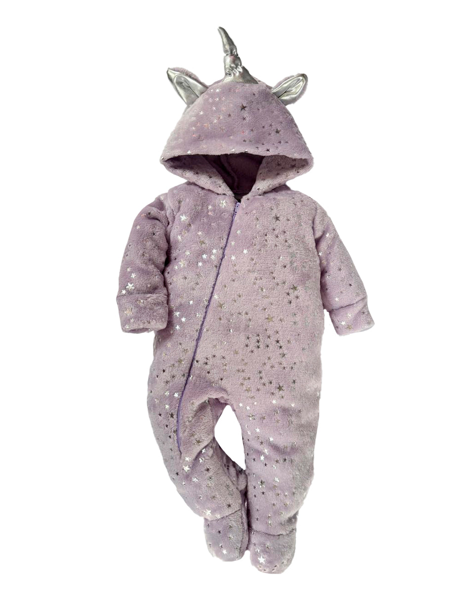 Mameluco Con Gorro Unicornio Foil Corazones