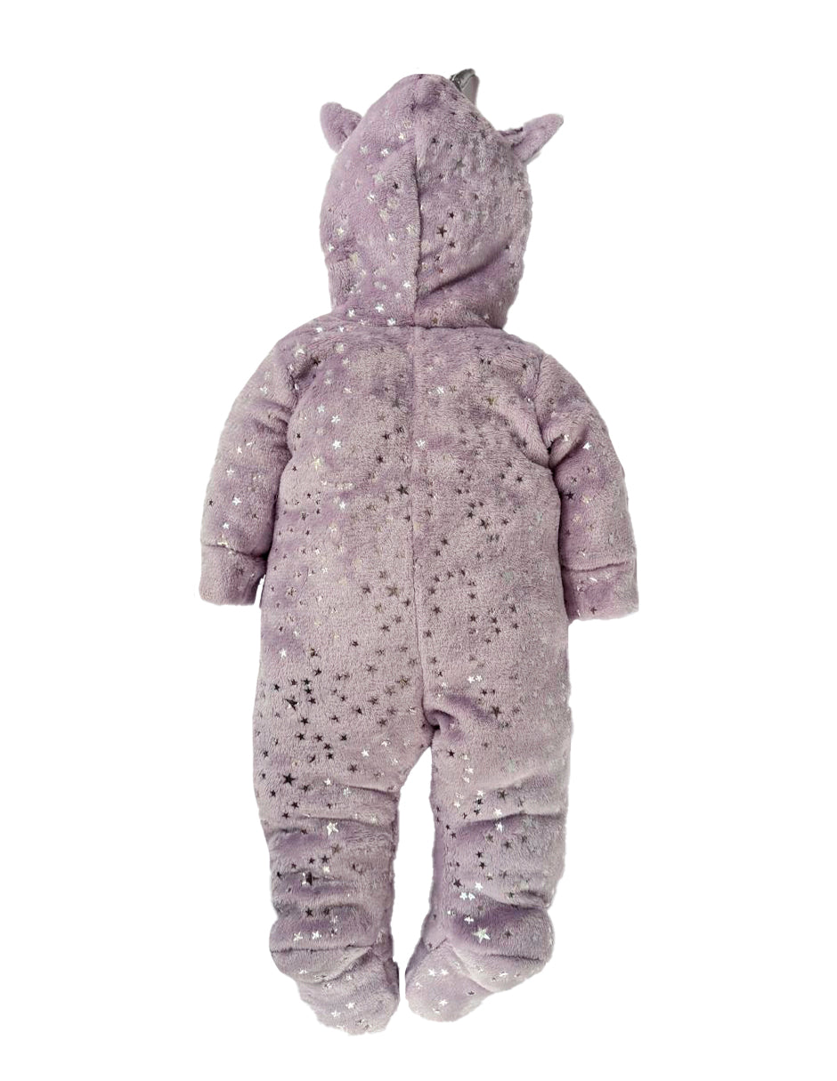 Mameluco Con Gorro Unicornio Foil Corazones