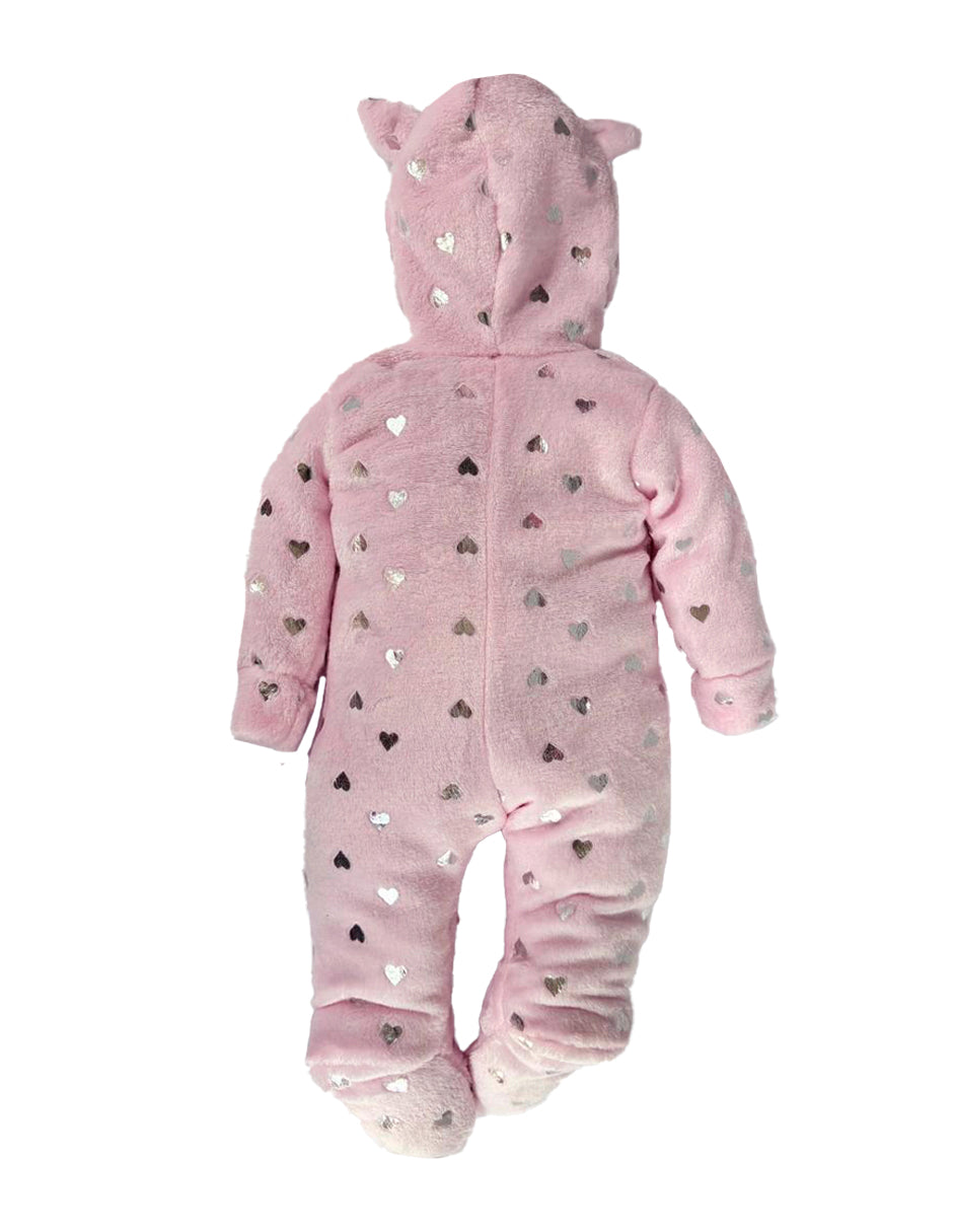 Mameluco Con Gorro Unicornio Foil Corazones