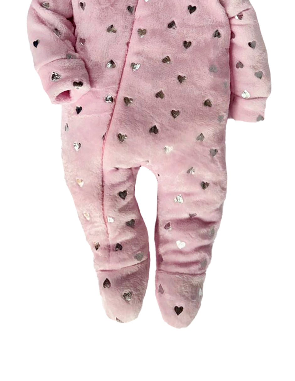 Mameluco Con Gorro Unicornio Foil Corazones