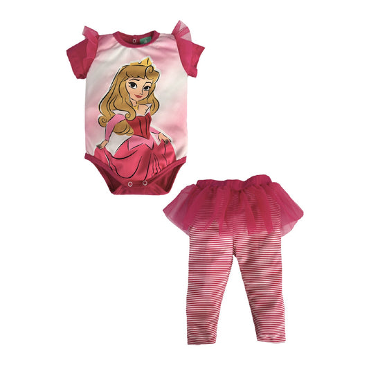 Pañalero estampado y leggings con tutu Disney Princess Aurora