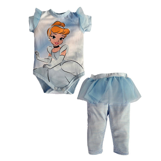 Pañalero estampado y leggings con tutu Disney Princess Cenicienta
