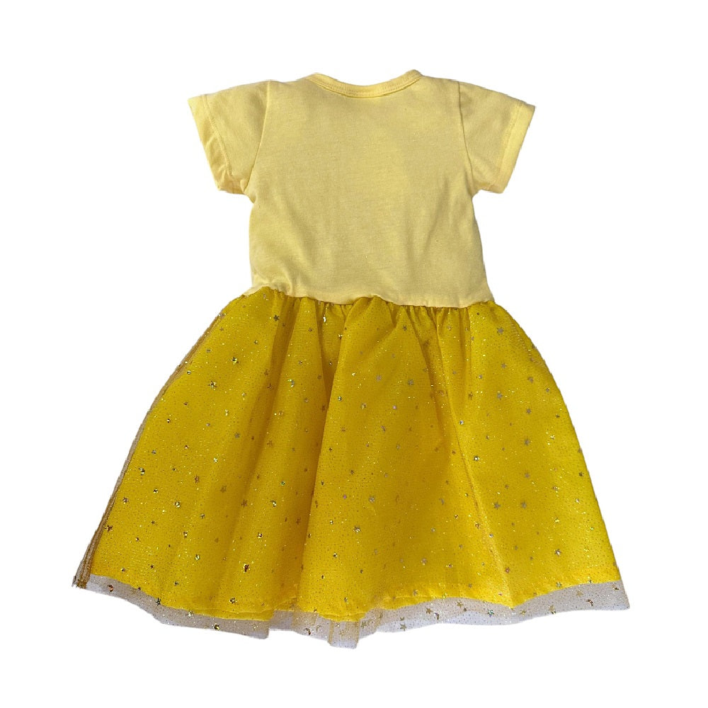 Vestido sublimado tul con glitter Disney Bella