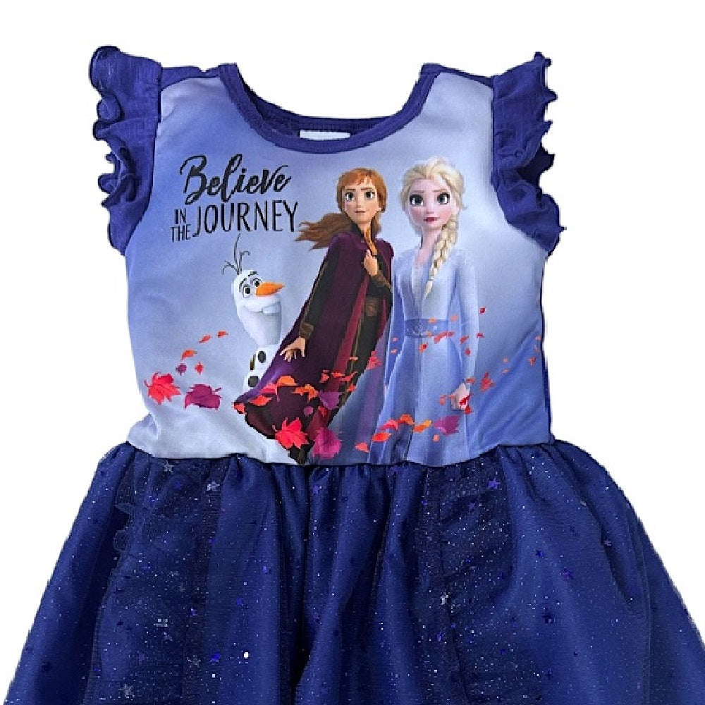 Vestido sublimado tul con glitter Disney Frozen