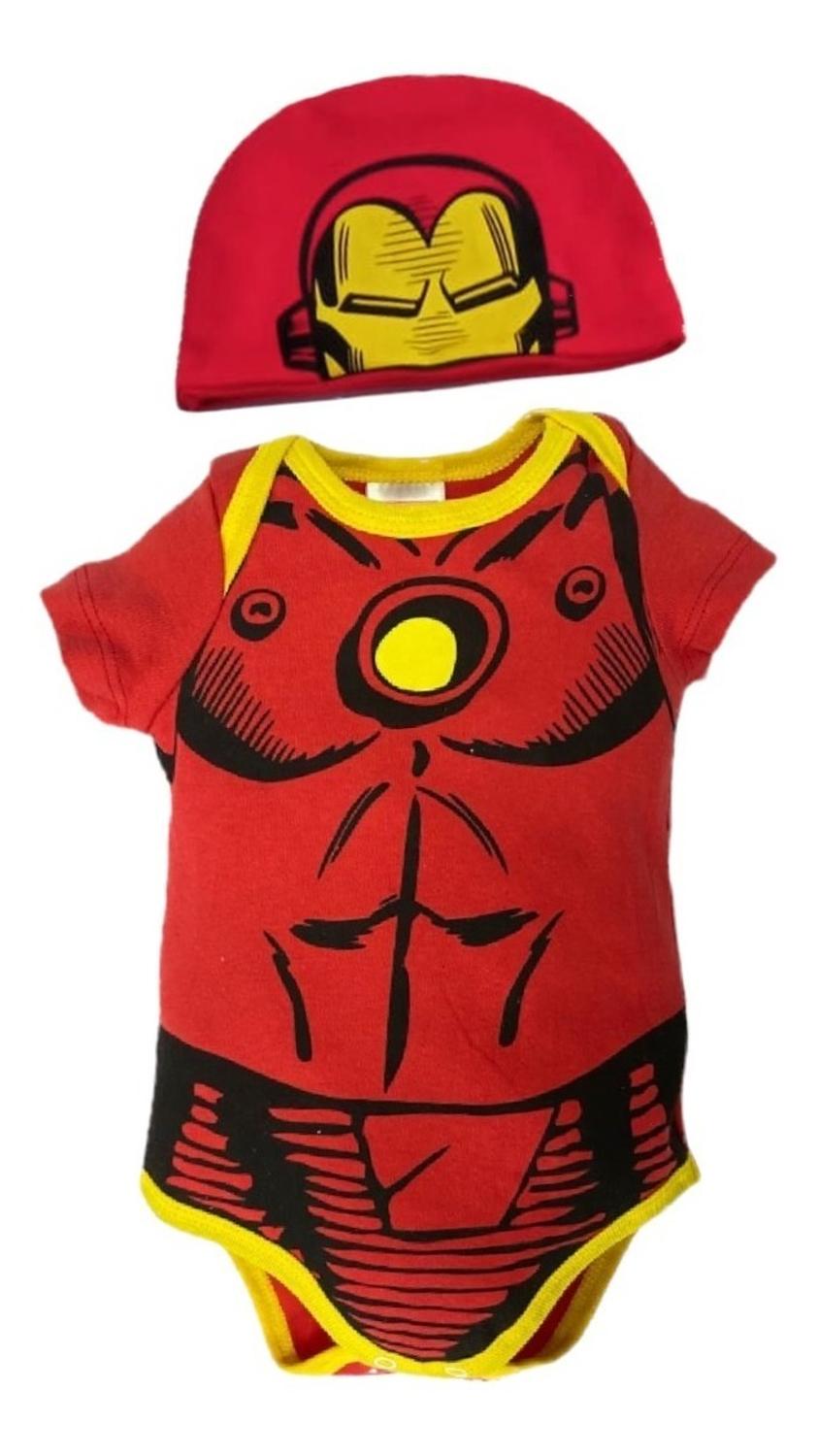 Kit 3 Pañalero Algodón Marvel para Bebé con Gorro Bordado Spiderman, Capitán América, Ironman