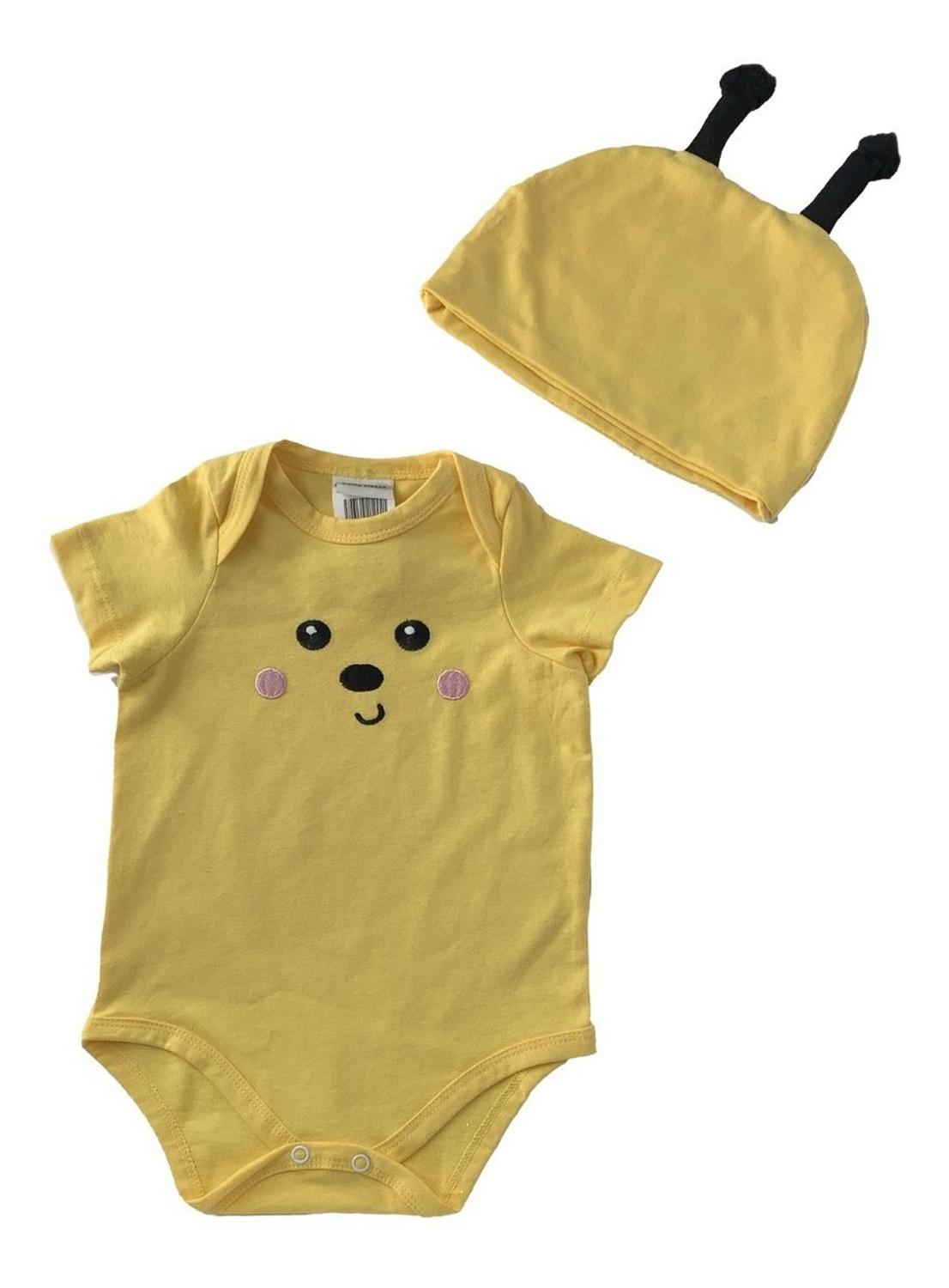 Kit 3 Pañalero Algodón Kiss para Bebé con Gorro Bordado Unicornio, Abejita, Coneja