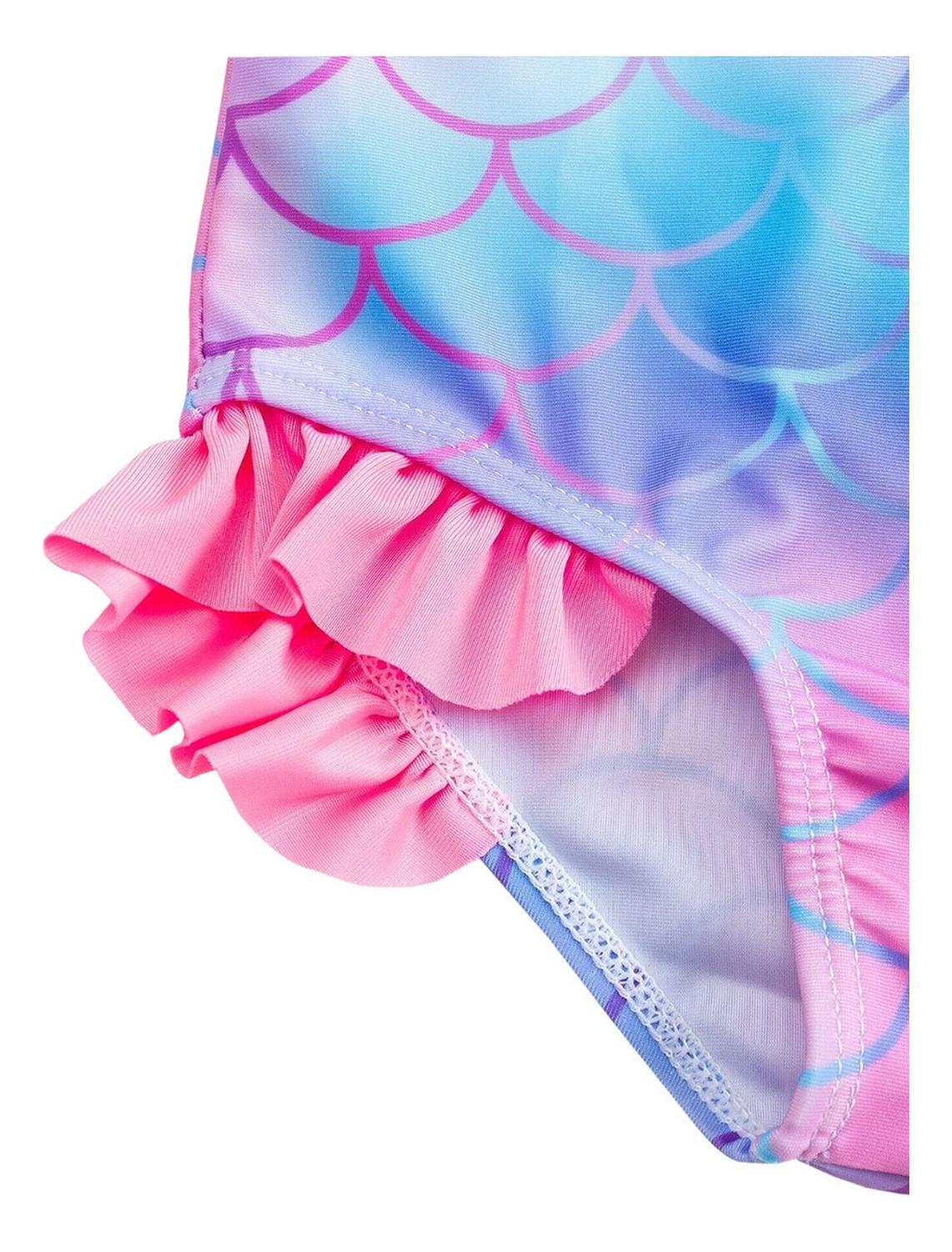 Traje De Baño Entero Para Niña Con Diseño De Escamas Sirena