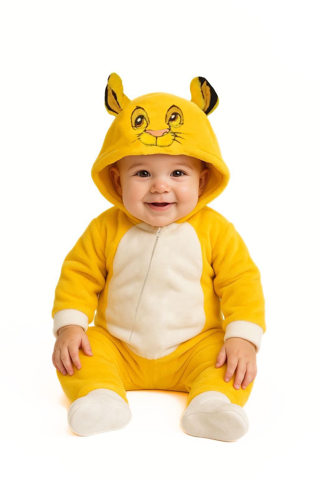 Mameluco Tipo Disfraz Con Gorro Bordado Disney Simba