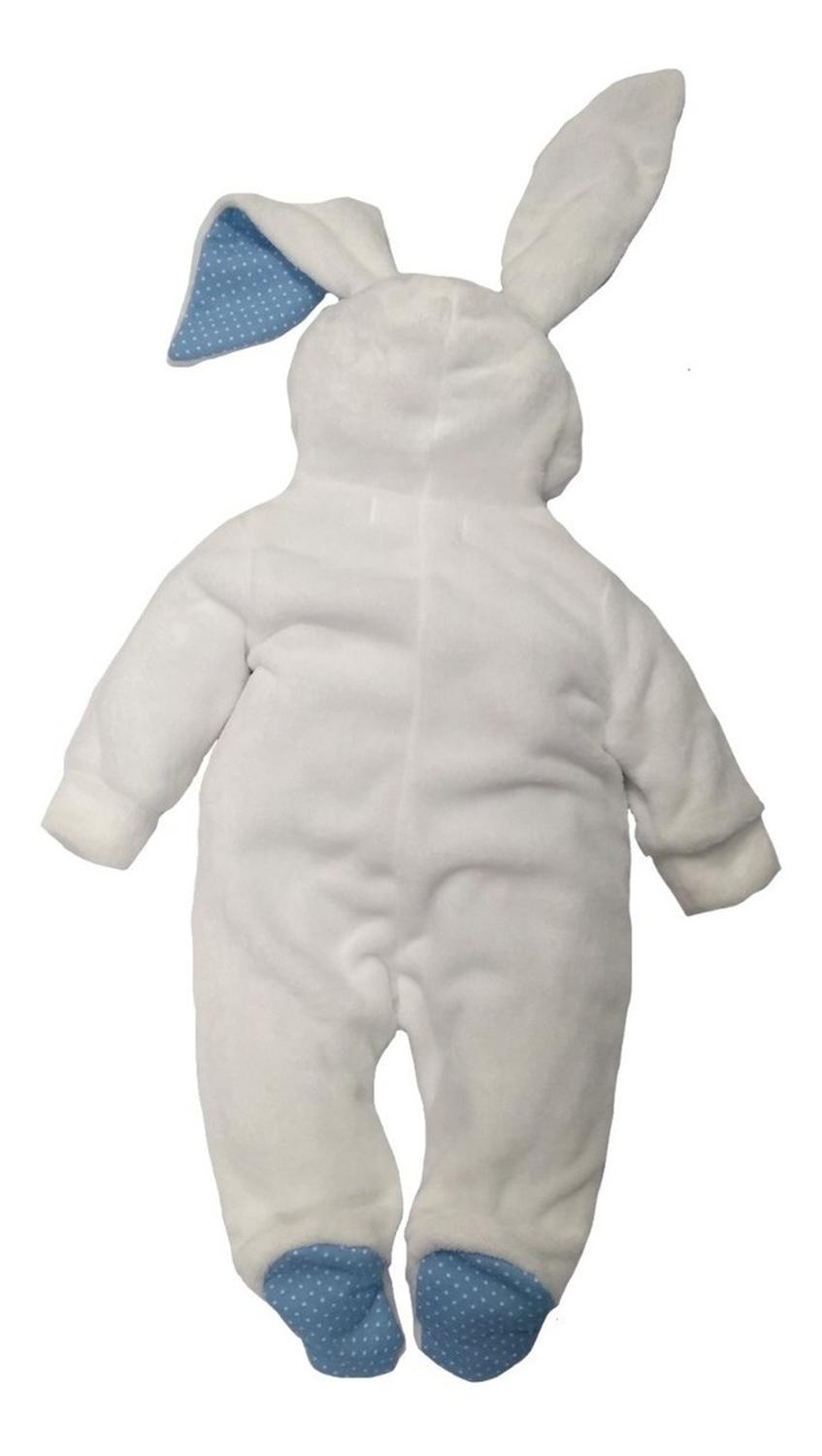 Mameluco Con Gorro Bordado Conejo Azul