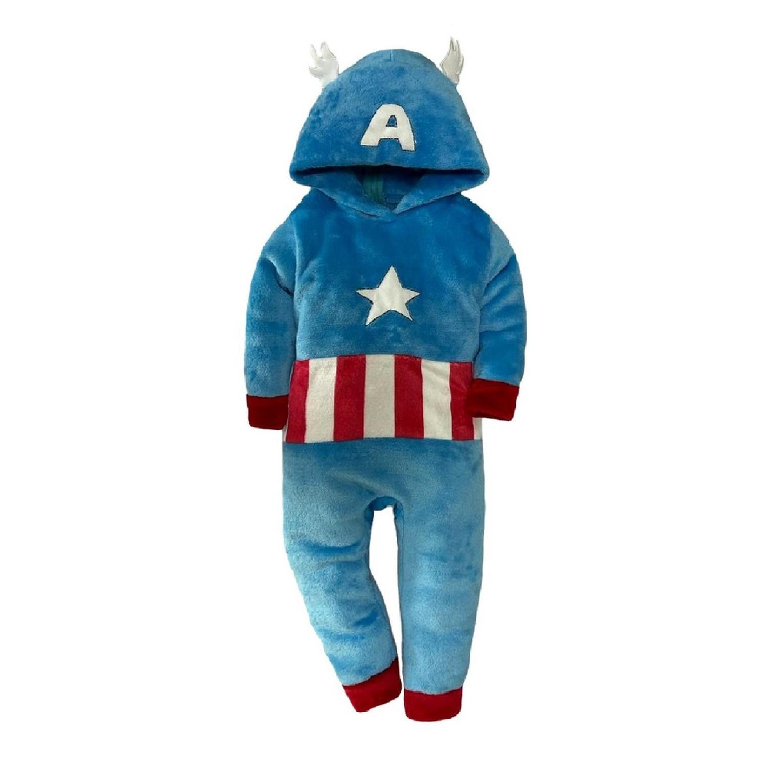 Capitán América Pijamas Mameluco Para Hombre Mameluco