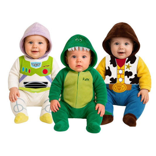 Kit 3 Mamelucos Disney para Bebé con Gorro Bordado Rex, Buzz y Woody