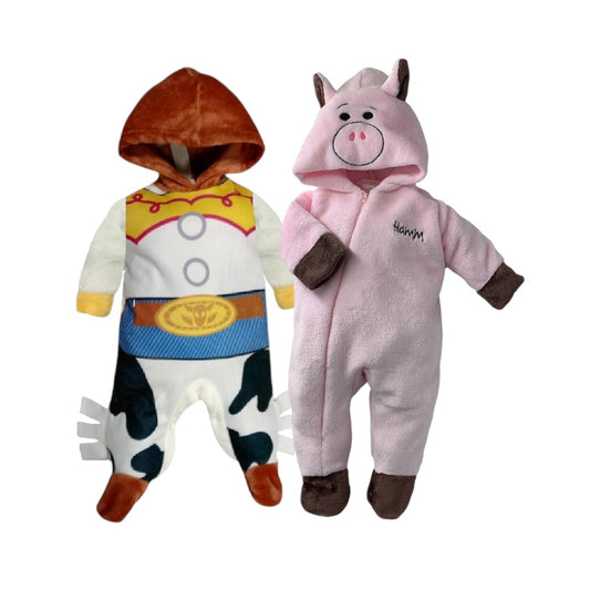Kit2 Mamelucos Disney para Bebé con Gorro Bordado Jessie y Hamm