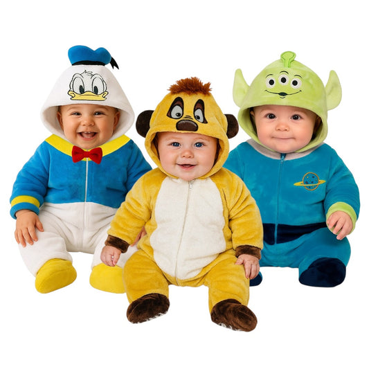 Kit 3 Mamelucos Disney para Bebé con Gorro Bordado Donald, Timon, Alien