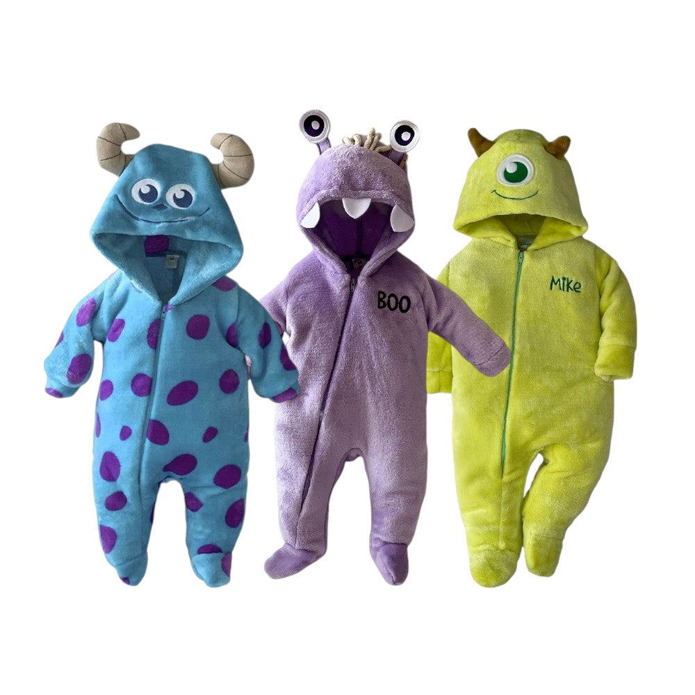 Kit 3 Mamelucos Disney para Bebé con Gorro Bordado Sulley, Boo, Mike