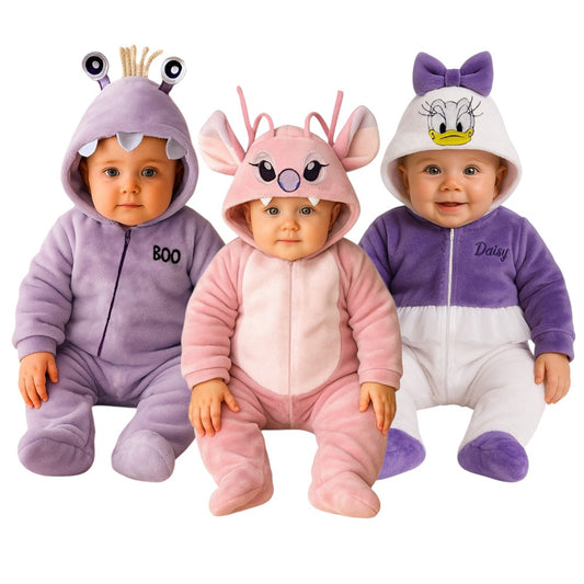 Kit 3 Mamelucos Disney para Bebé con Gorro Bordado Boo, Ángel, Daisy