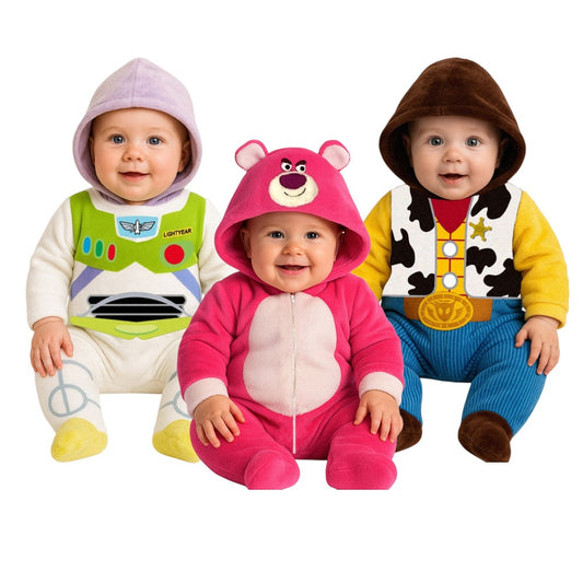 Kit 3 Mamelucos Disney para Bebé con Gorro Bordado Buzz, Lotso, Woody