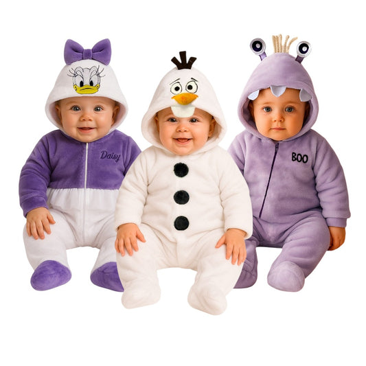 Kit 3 Mamelucos Disney para Bebé con Gorro Bordado Daisy, Olaf, Boo