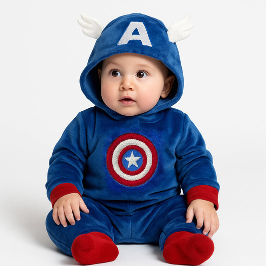 Mameluco Marvel Con Gorro Bordado Capitán América