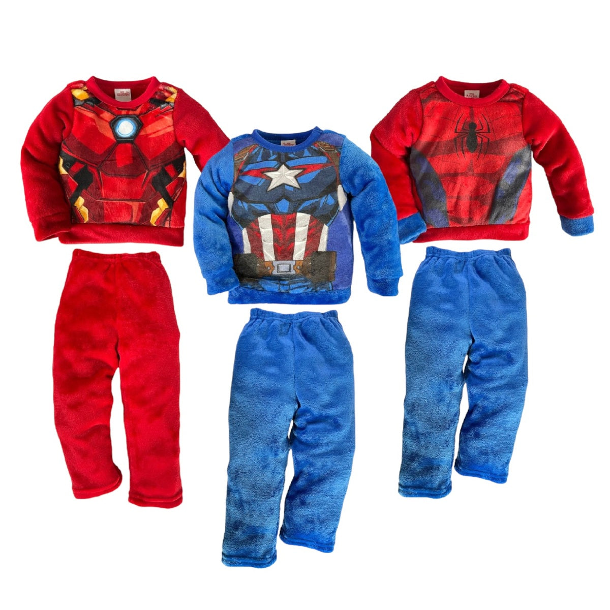 Kit 3 Conjuntos Disney Marvel Capitan America, Spíderman, Ironman