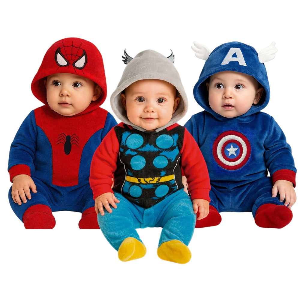 Kit 3 Mamelucos Spiderman, Thor, Capitán A Precio De 2
