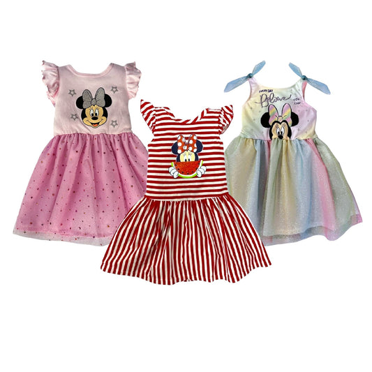 Kit 3 Vestidos Disney para Niña Minnie Mouse