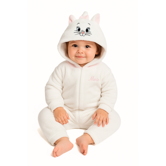 Mameluco Sin Pie Disney Con Gorro Bordado Marie