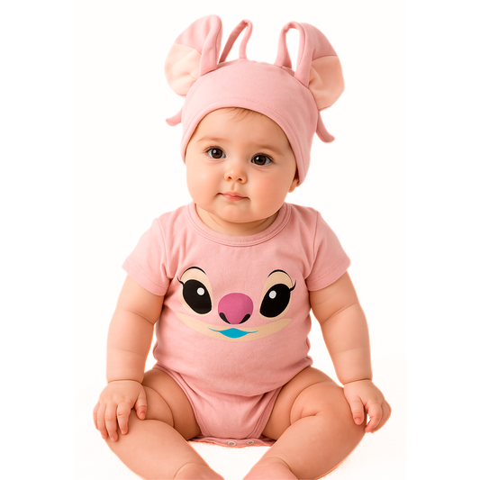 Pañalero estampado con gorro Disney Angela Stitch