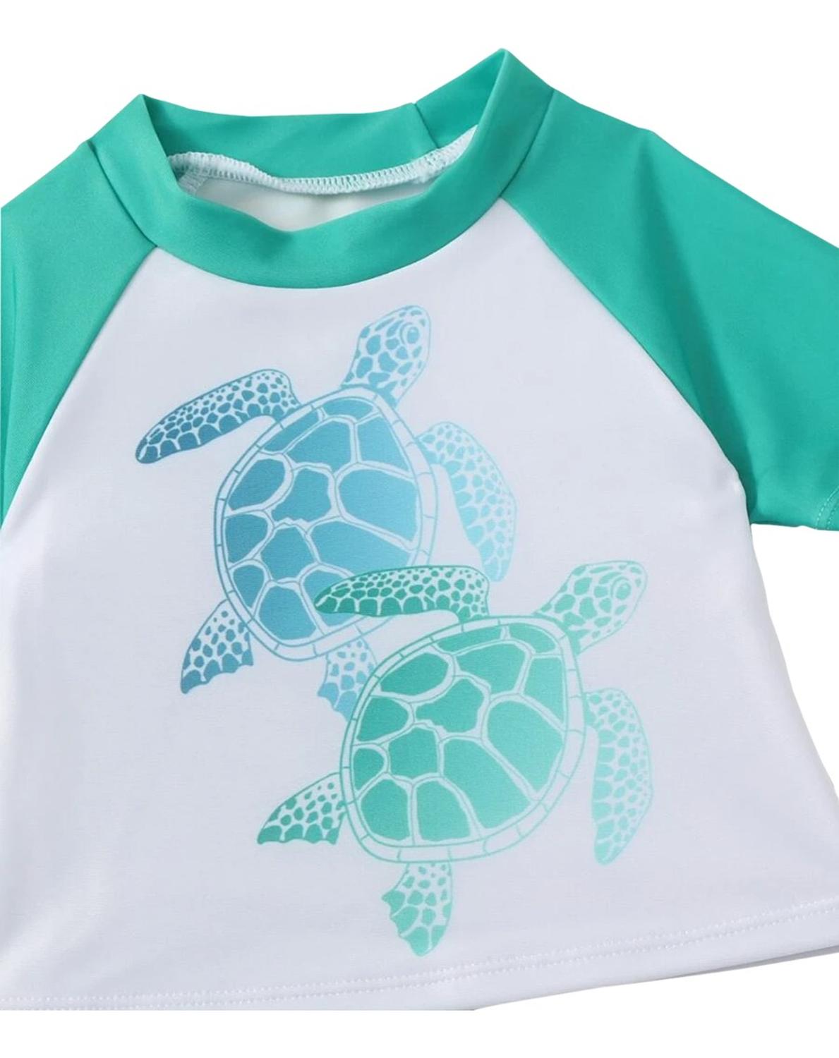 Conjunto 2 Piezas Playera Y Traje De Baño Tortugas