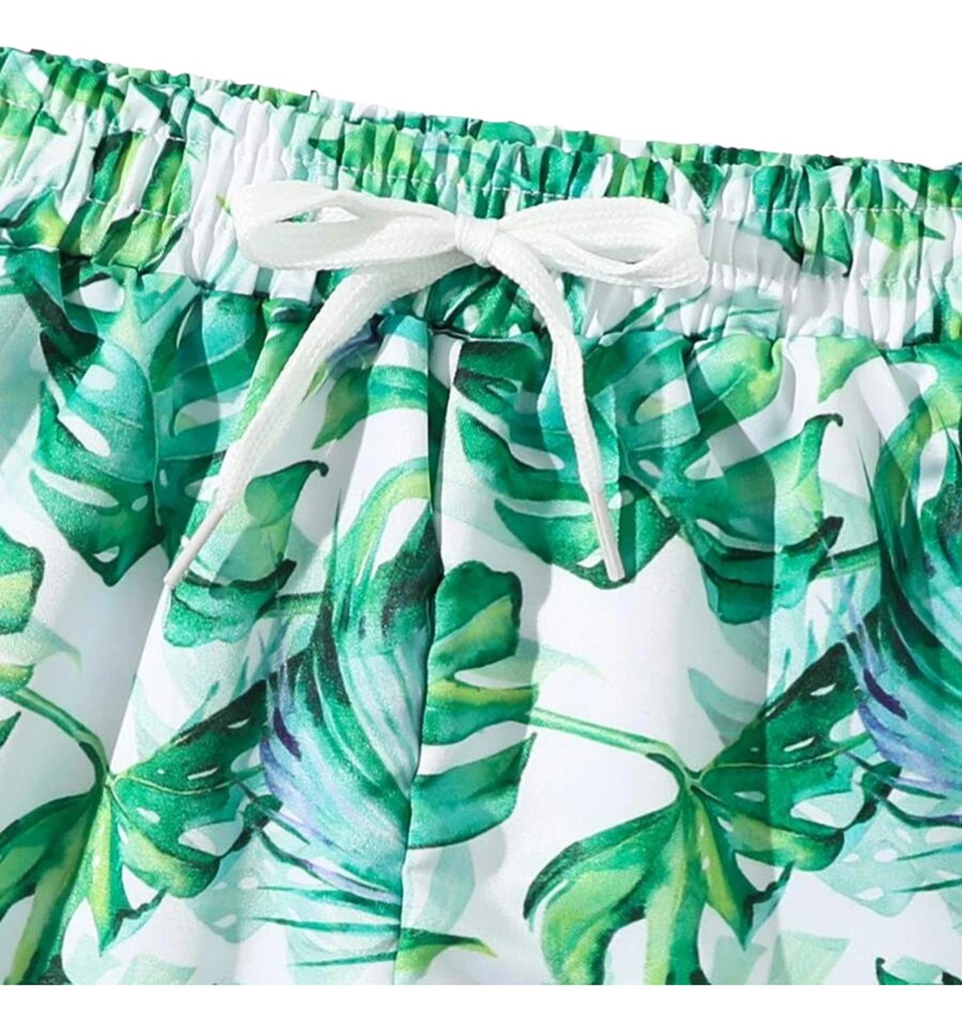 Traje De Baño Para Bebe Niño Estilo Short Boxer Tropical