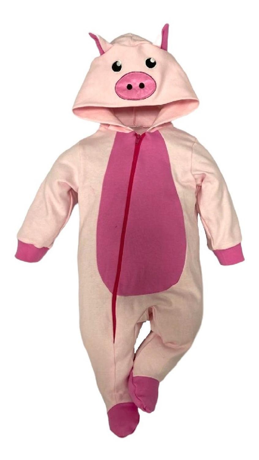 Kit 3 Mamelucos Algodón Kiss para Bebé con Gorro Bordado Cerdita, Unicornio, Coneja
