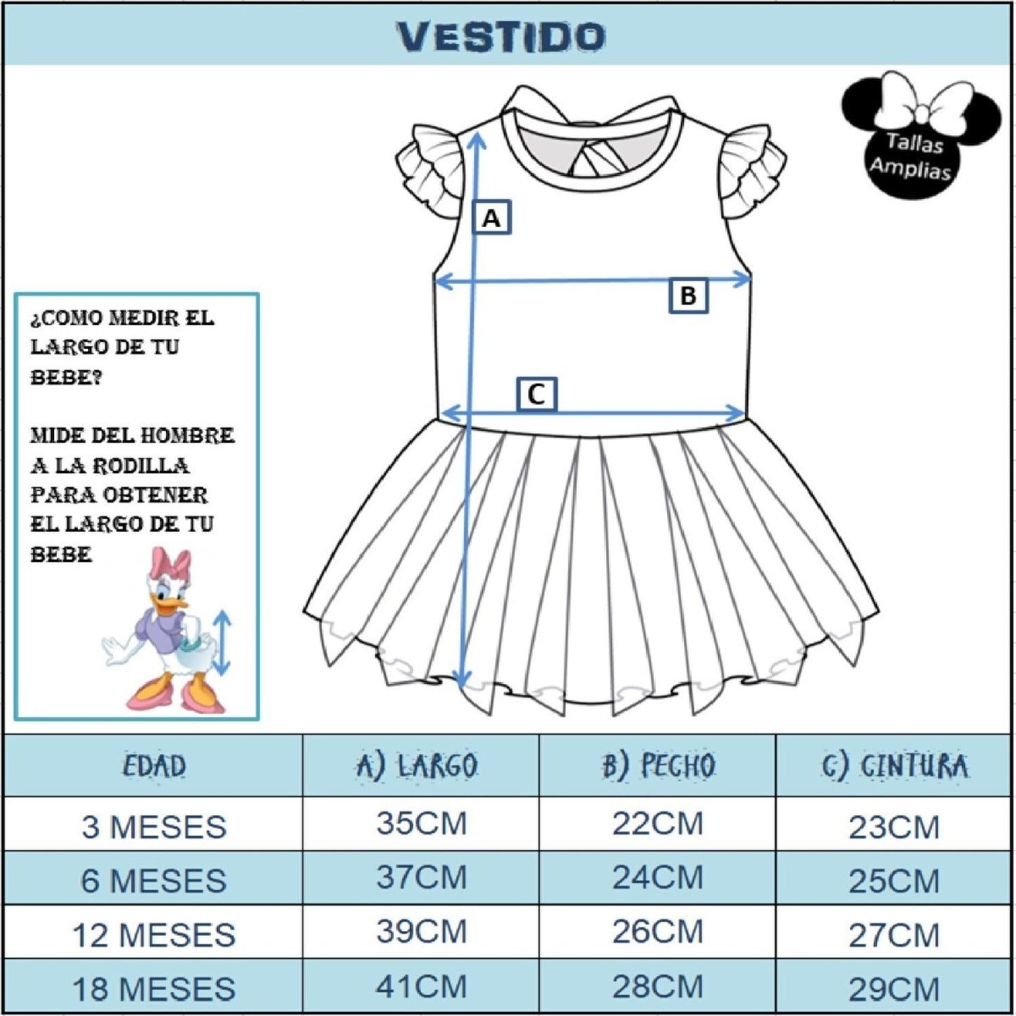 Kit 2 Vestido Algodon Disney para Bebé Estampado Minnie Mouse