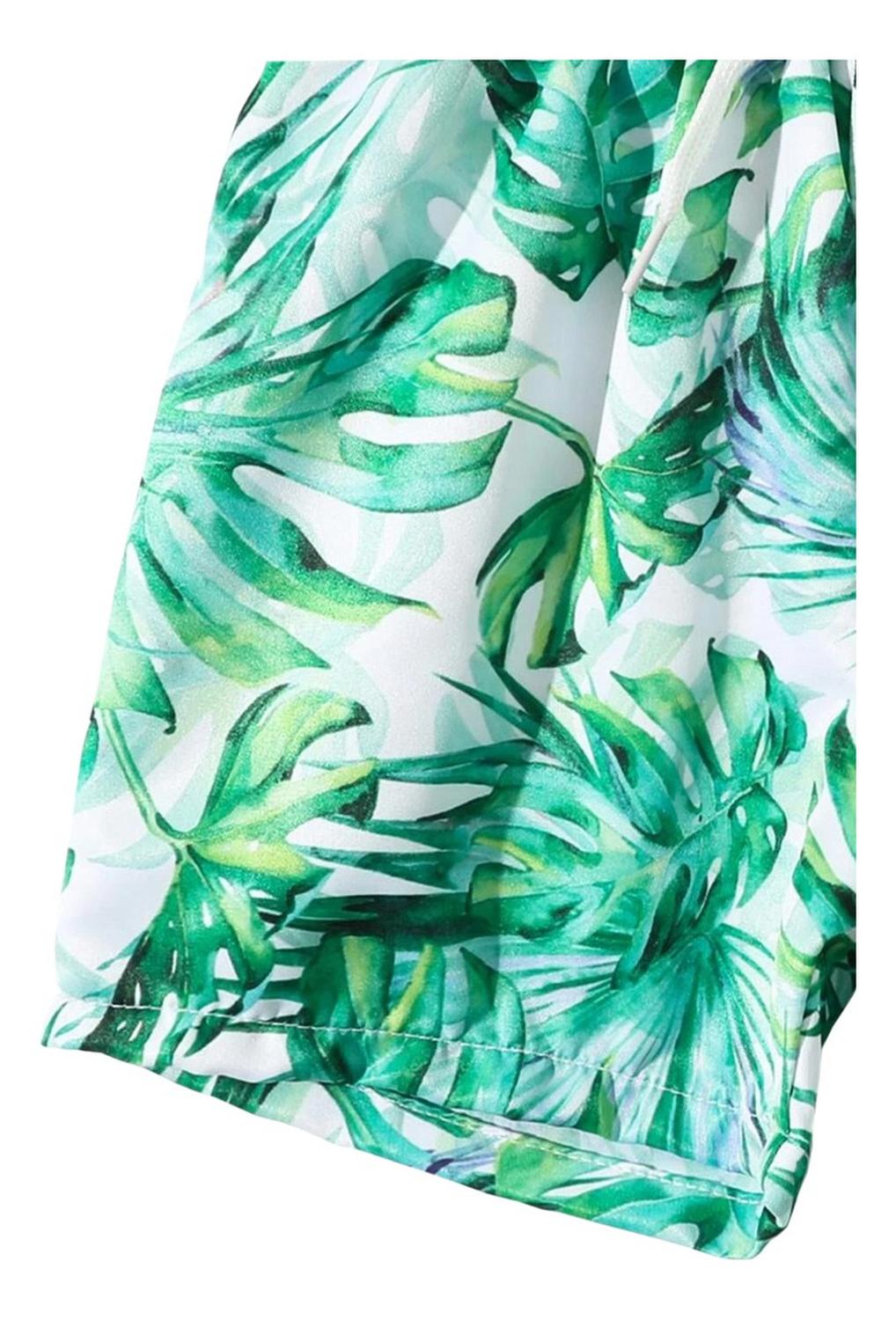 Traje De Baño Para Bebe Niño Estilo Short Boxer Tropical
