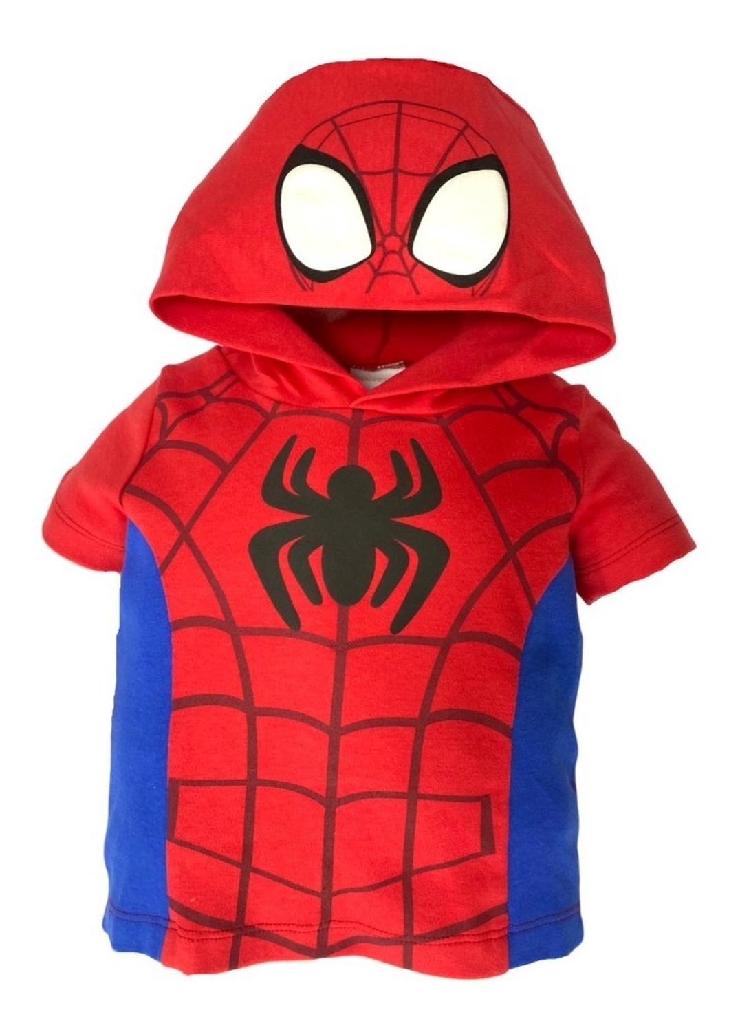 Conjunto Algodón Playera Y Short Estampado Spiderman