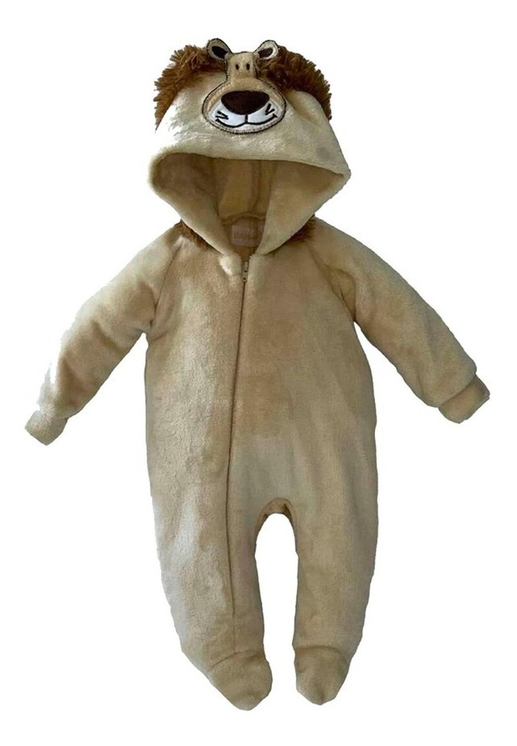 Kit 3 Mamelucos Kiss para Bebé con Gorro Bordado Conejo, Canguro, León